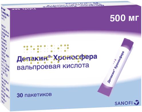 ДЕПАКИН ХРОНОСФЕРА 500 МГ №30 ПАК.ГРАН.ПРОЛОНГ.