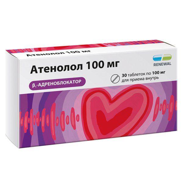АТЕНОЛОЛ 100 МГ №30 ТБ. /РЕНЕВАЛ/