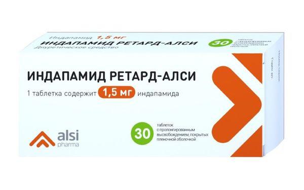 ИНДАПАМИД РЕТАРД 1,5 МГ №30 ТБ.П/О /АЛСИ/