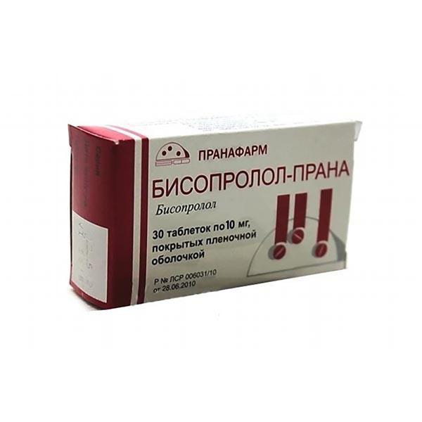 БИСОПРОЛОЛ-ПРАНА 10 МГ №30 ТБ.