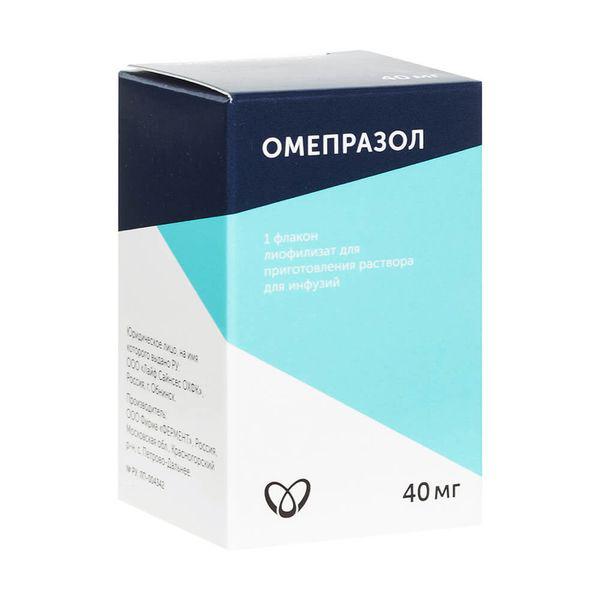 ОМЕПРАЗОЛ 40МГ №1 ФЛАК ЛИОФ Д/Р-РА Д/ИНФ