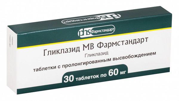 ГЛИКЛАЗИД МВ 60 МГ N30 ТБ ПРОЛОНГ ВЫСВОБ./ФАРМСТАНДАРТ/