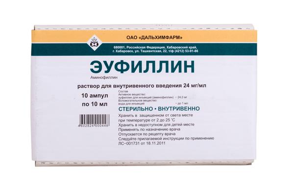 ЭУФИЛЛИН 2,4% 10 МЛ №10 /ДАЛЬХИМФАРМ/