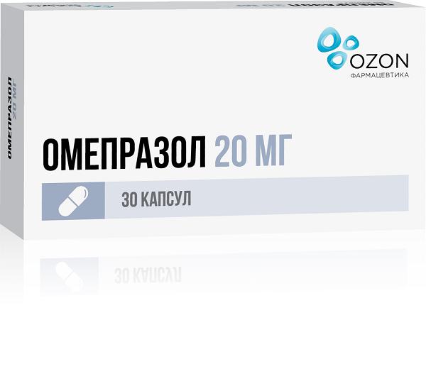 ОМЕПРАЗОЛ 20 МГ №30 КАПС./ОЗОН/