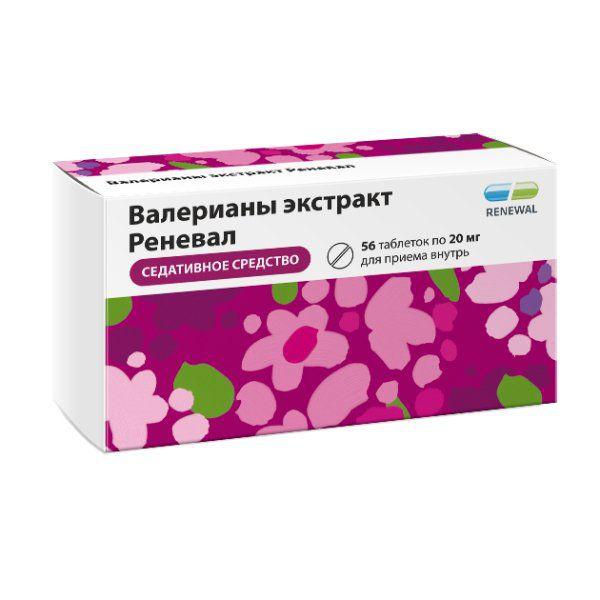 ВАЛЕРИАНЫ ЭК-Т 20 МГ №56 ТБ.П/О /РЕНЕВАЛ/
