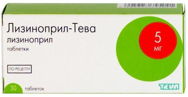 ЛИЗИНОПРИЛ-ТЕВА 5 МГ №30 ТБ.