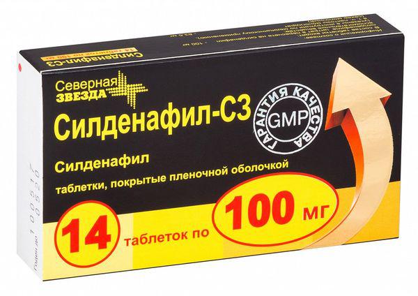 СИЛДЕНАФИЛ-СЗ 100 МГ №14 ТБ.П/О