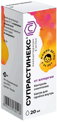 СУПРАСТИНЕКС 5МГ/МЛ 20 МЛ КАПЛИ
