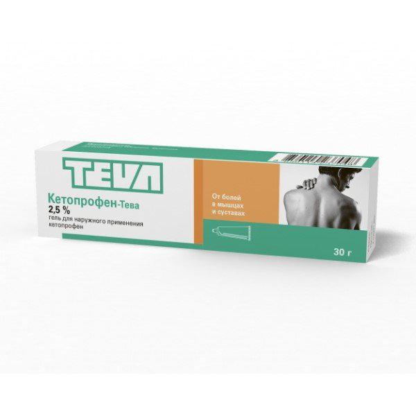 КЕТОПРОФЕН-ТЕВА 2,5% 30,0 ГЕЛЬ ДЛЯ НАРУЖ ПРИМ