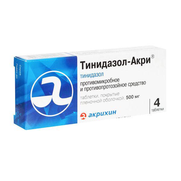 ТИНИДАЗОЛ 500 МГ №4 ТБ.