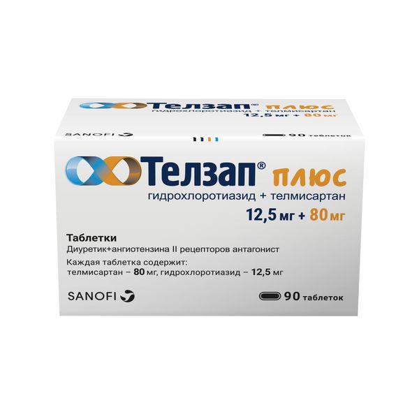 ТЕЛЗАП ПЛЮС 80 МГ + 12,5 МГ №90 ТБ.