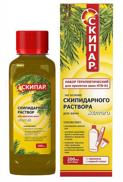 СКИПАР НАБОР/РАСТВОР СКИПИДАРНЫЙ ЖЕЛТЫЙ Д/ВАНН 200 МЛ