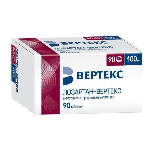 ЛОЗАРТАН 100 МГ №90 ТБ.П/О /ВЕРТЕКС/