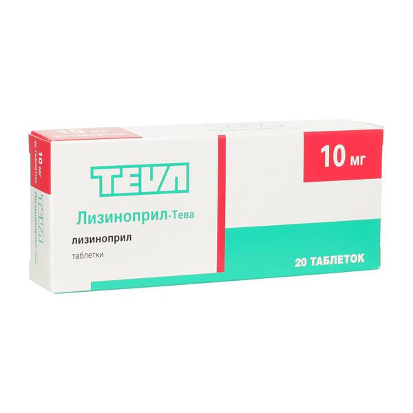 ЛИЗИНОПРИЛ-ТЕВА 10 МГ №20 ТБ.