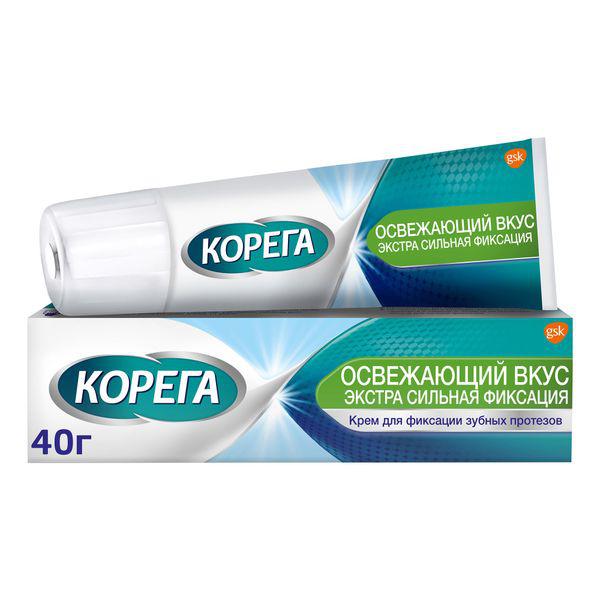 КОРЕГА КРЕМ Д/ФИКСАЦИИ ЗУБНЫХ ПРОТЕЗОВ ОСВЕЖ.ВКУС 40.0
