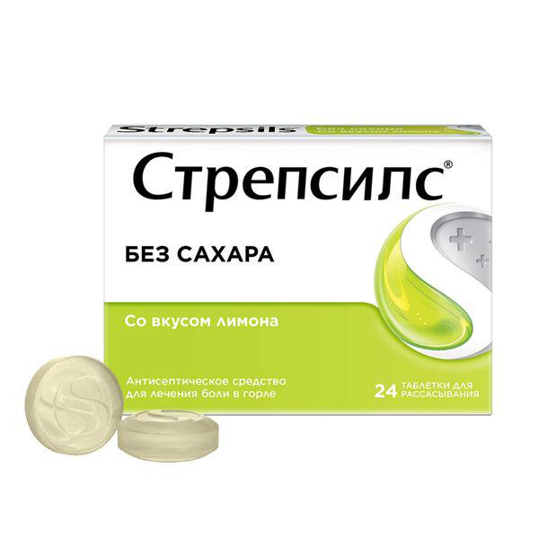 СТРЕПСИЛС ЛИМОН Б/САХАРА №24 ТБ.